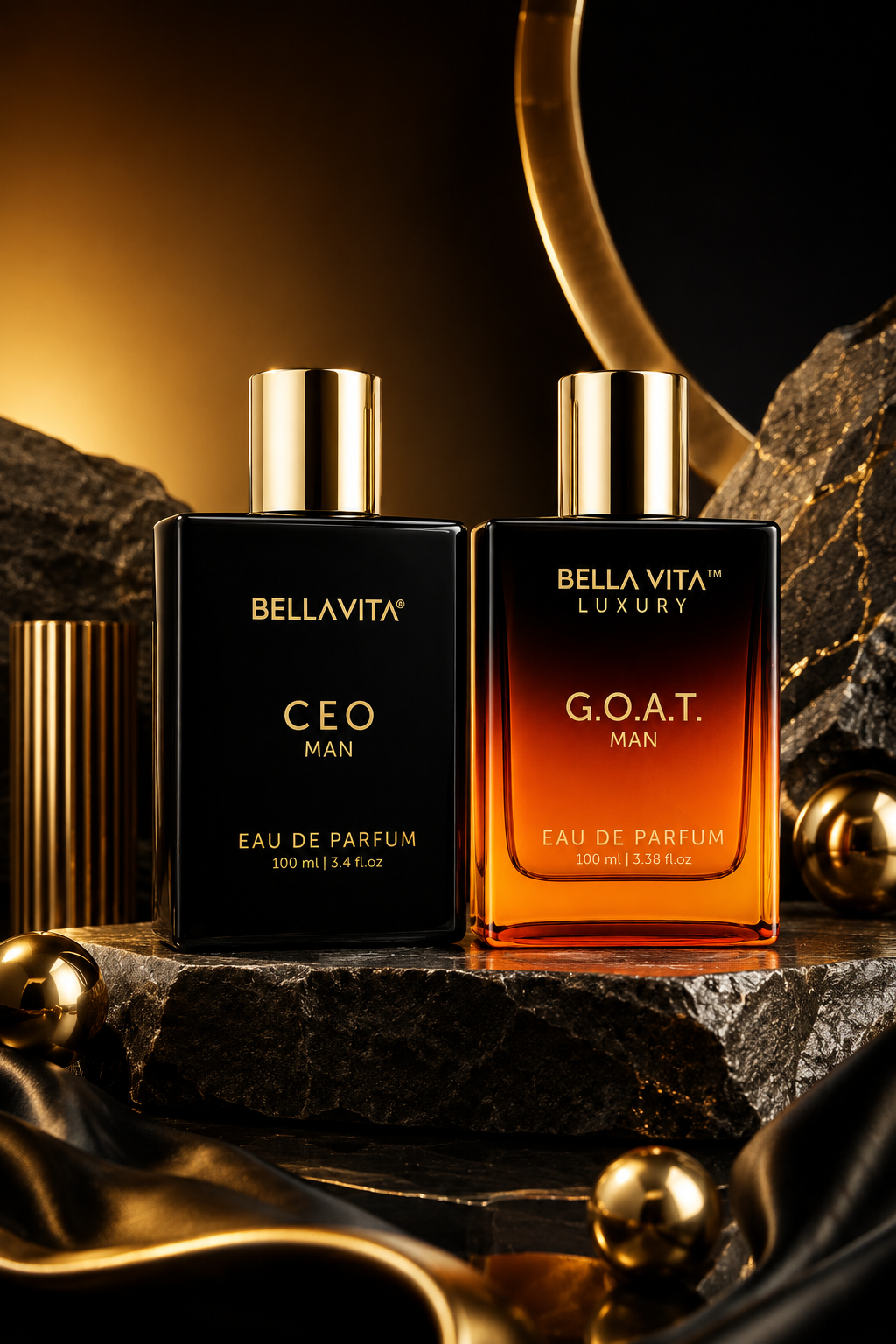 BellaVita Luxury Sigma Male Perfume Gift Set for Men – CEO Man & GOAT Man | 2 × 100ml