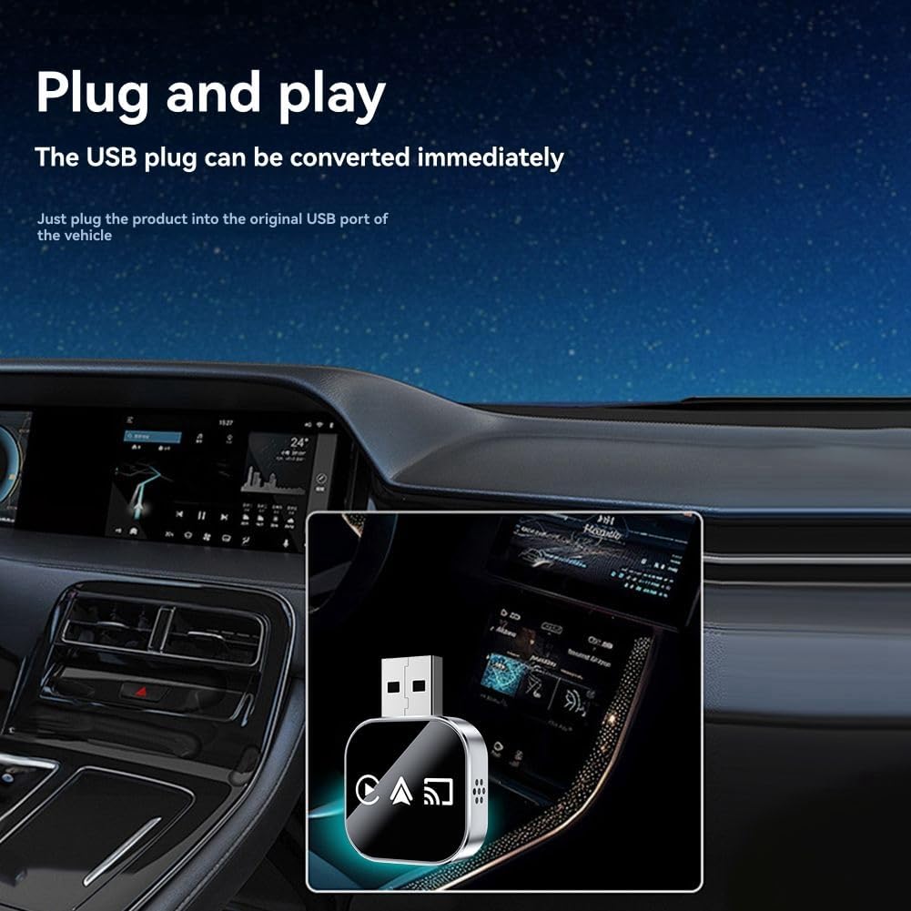 Upgrade 3 in 1 Screen Mirror iOS Phone, wired to wireless Carplay adapter